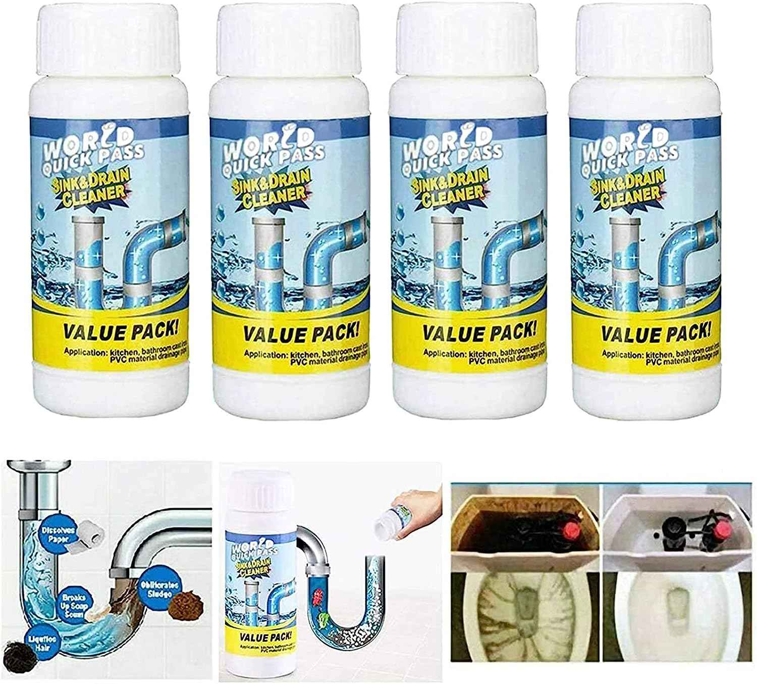 Drain Cleaner Powder – Super Clog Remover for Kitchen & Toilet | ShineCrest