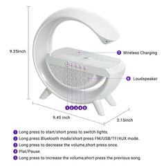LED Night Lamp with Bluetooth Speaker – Wireless Charging | Indo Glow
