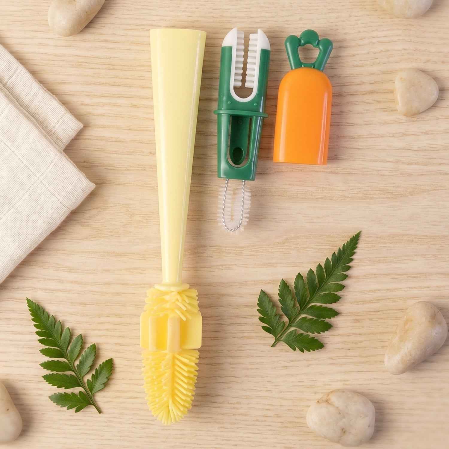 3 in 1 Bottle Cleaning Brush Ð Gentle & Reusable with Silicone Head