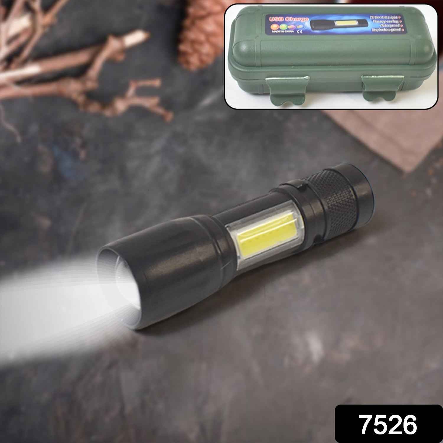Compact handheld rechargeable mini flashlight for easy portability.