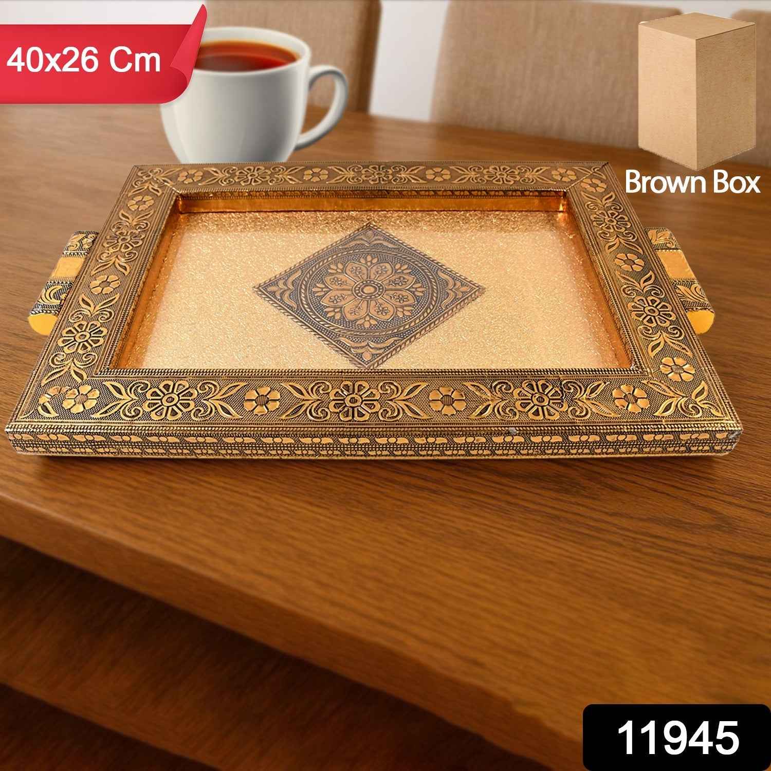 Rajwadi Decorative Serving Tray – Premium Antique Floral Design