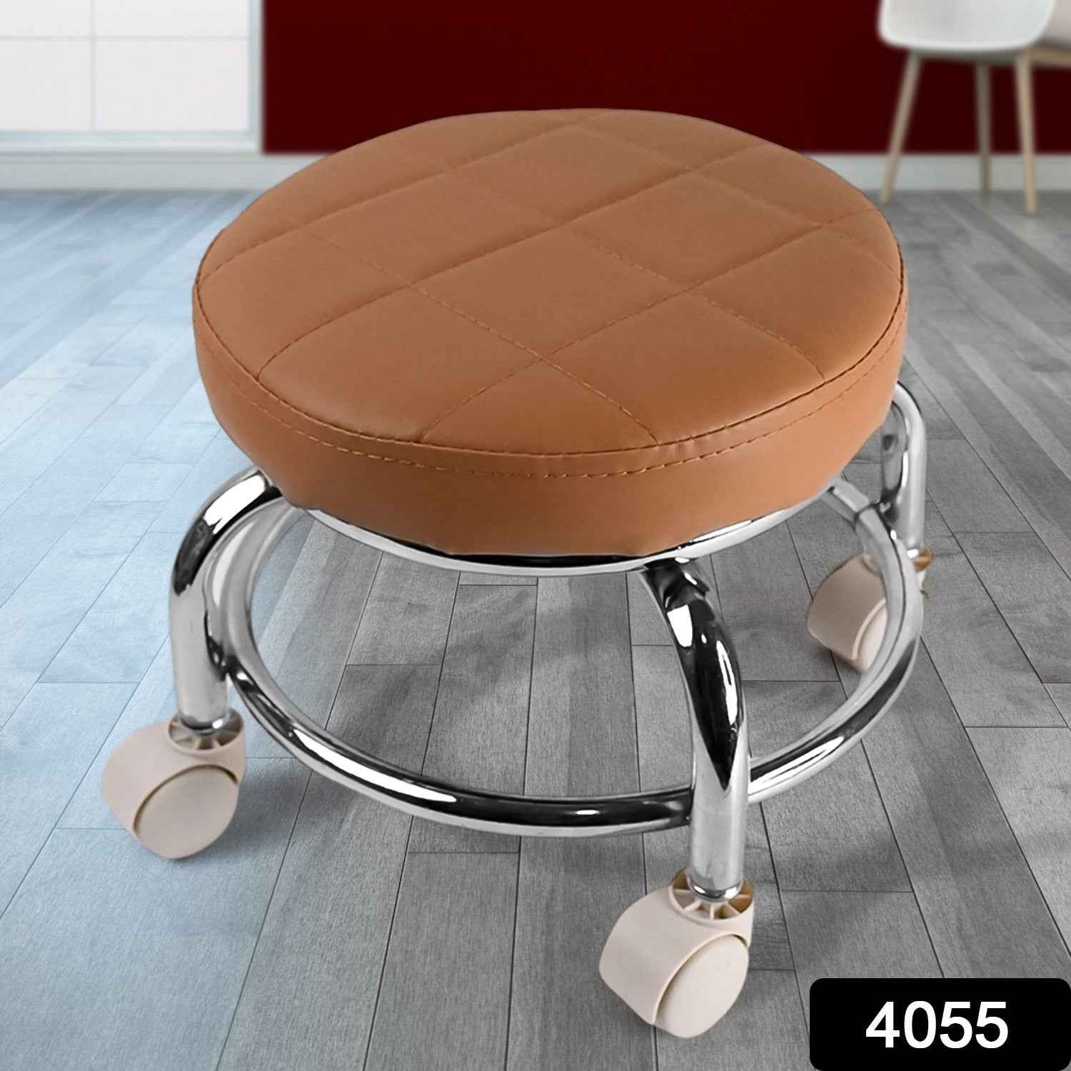 Pedicure rolling stool with steel frame and smooth swivel wheels