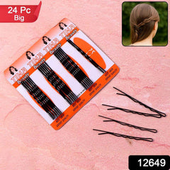 Big Black Hair Bobby Pins – Strong Non-Slip Grip Set of 24