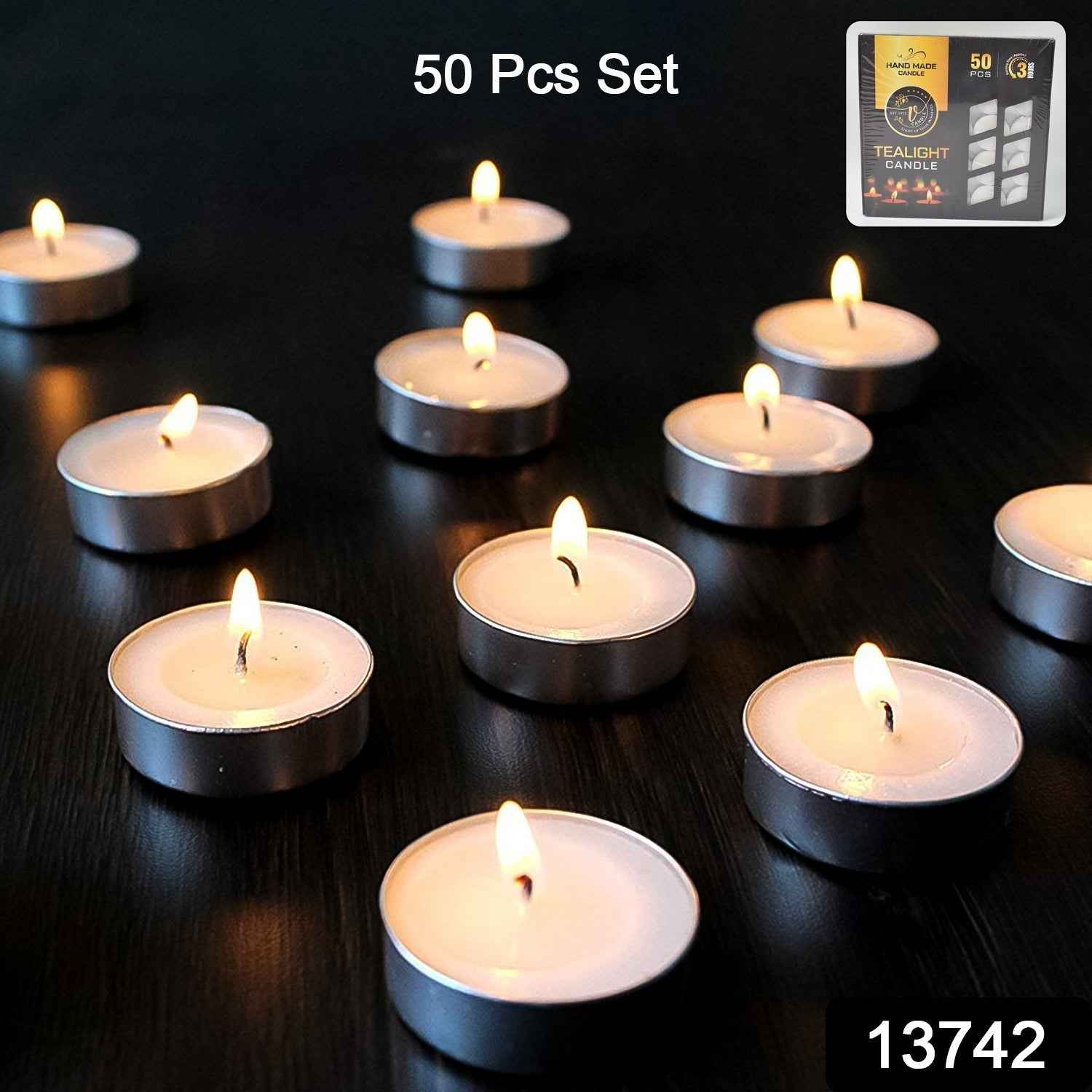 Smokeless Tealight Candles – 50 Pcs Set for Diwali | Indo Glow