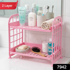 Small Plastic Storage Rack Ð Space-Saving 2-Tier Organizer