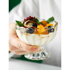 Close-up view of a single stylish dessert bowl, highlighting its quality.