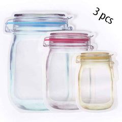 Jar-Shaped Stand-Up Pouch (3-Pack) – Airtight Storage | Tidy Table