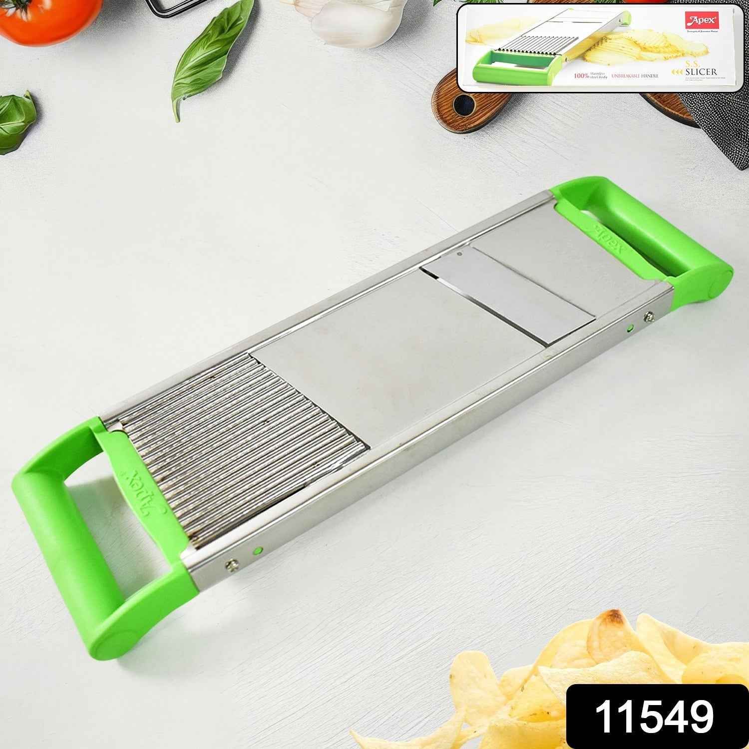 Stainless Steel Vegetable Slicer – Durable 2-in-1 Mandoline Cutter