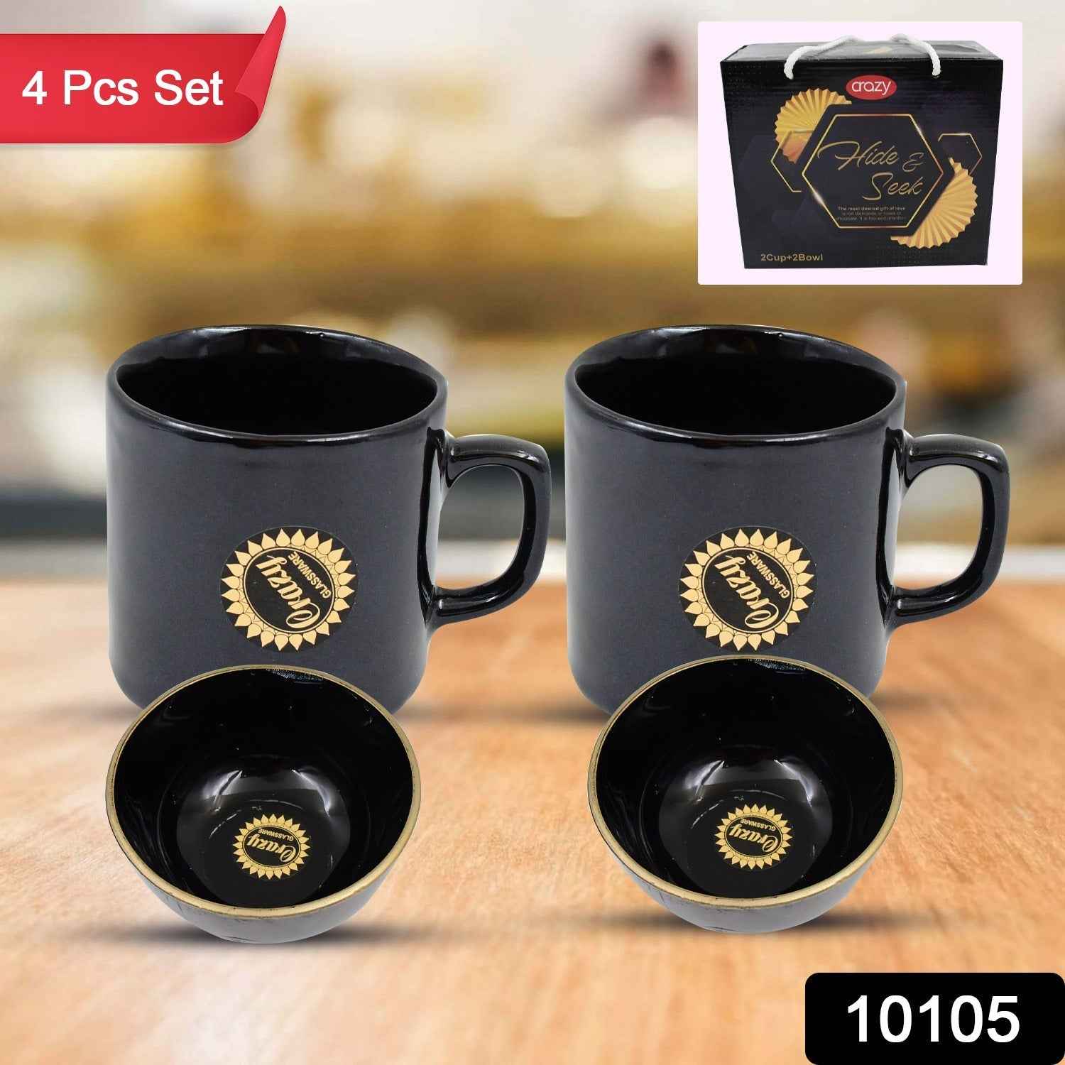 Ceramic Tea Cup Set – 4 Pcs with Serving Bowl | Serve Stellar