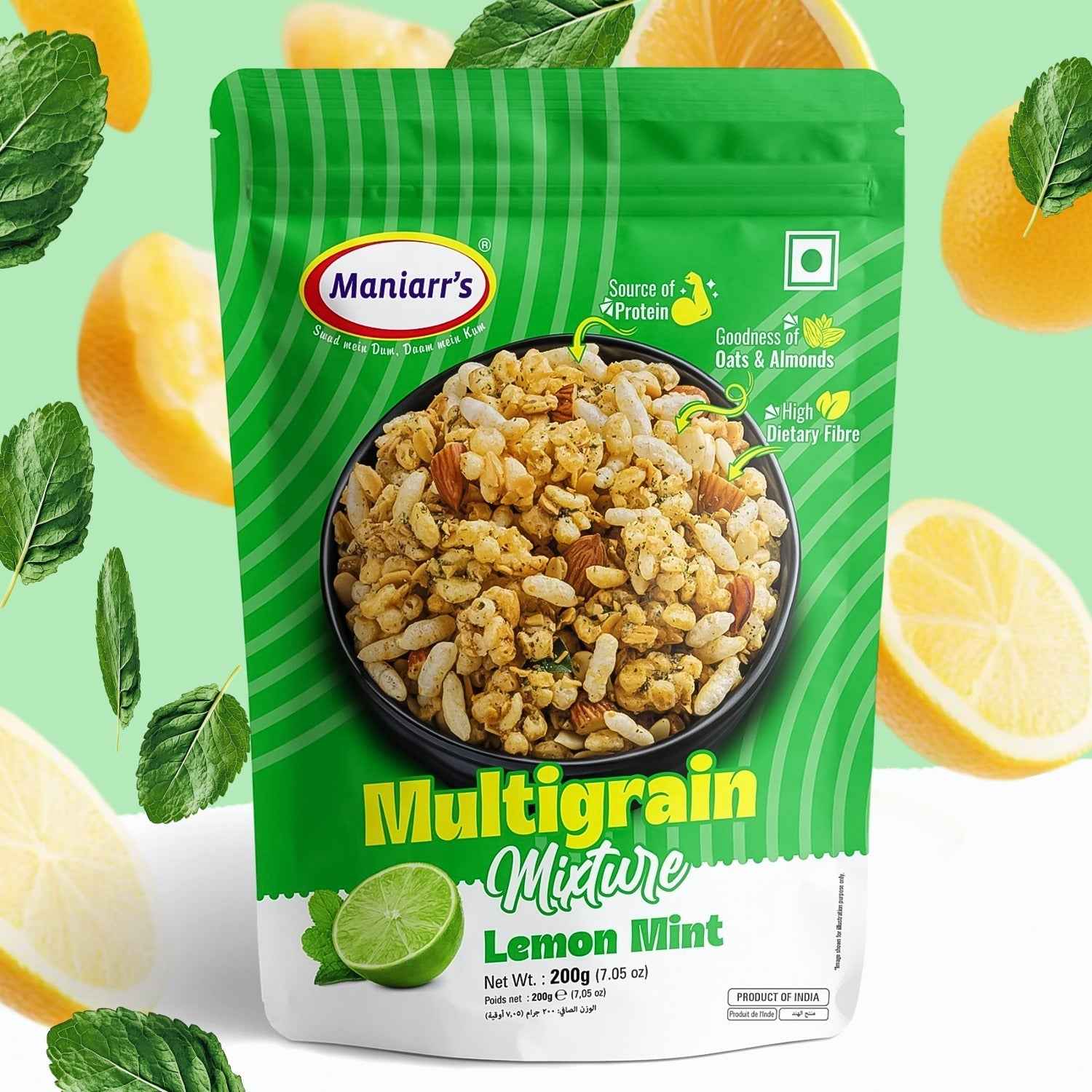 Roasted Multigrain Mixture – Lemon Mint Flavour | Maniarr's