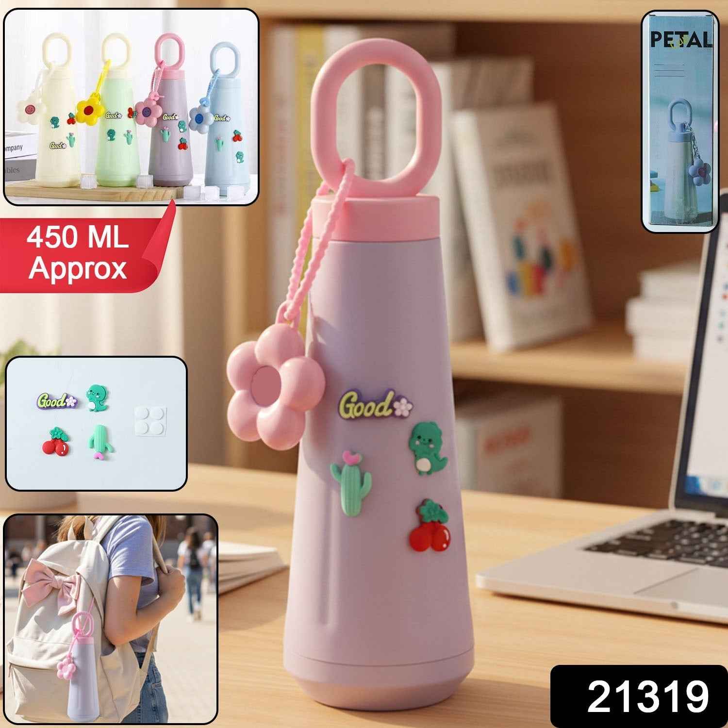 450ML Portable Water Bottle – Leak-Resistant & Cute Design