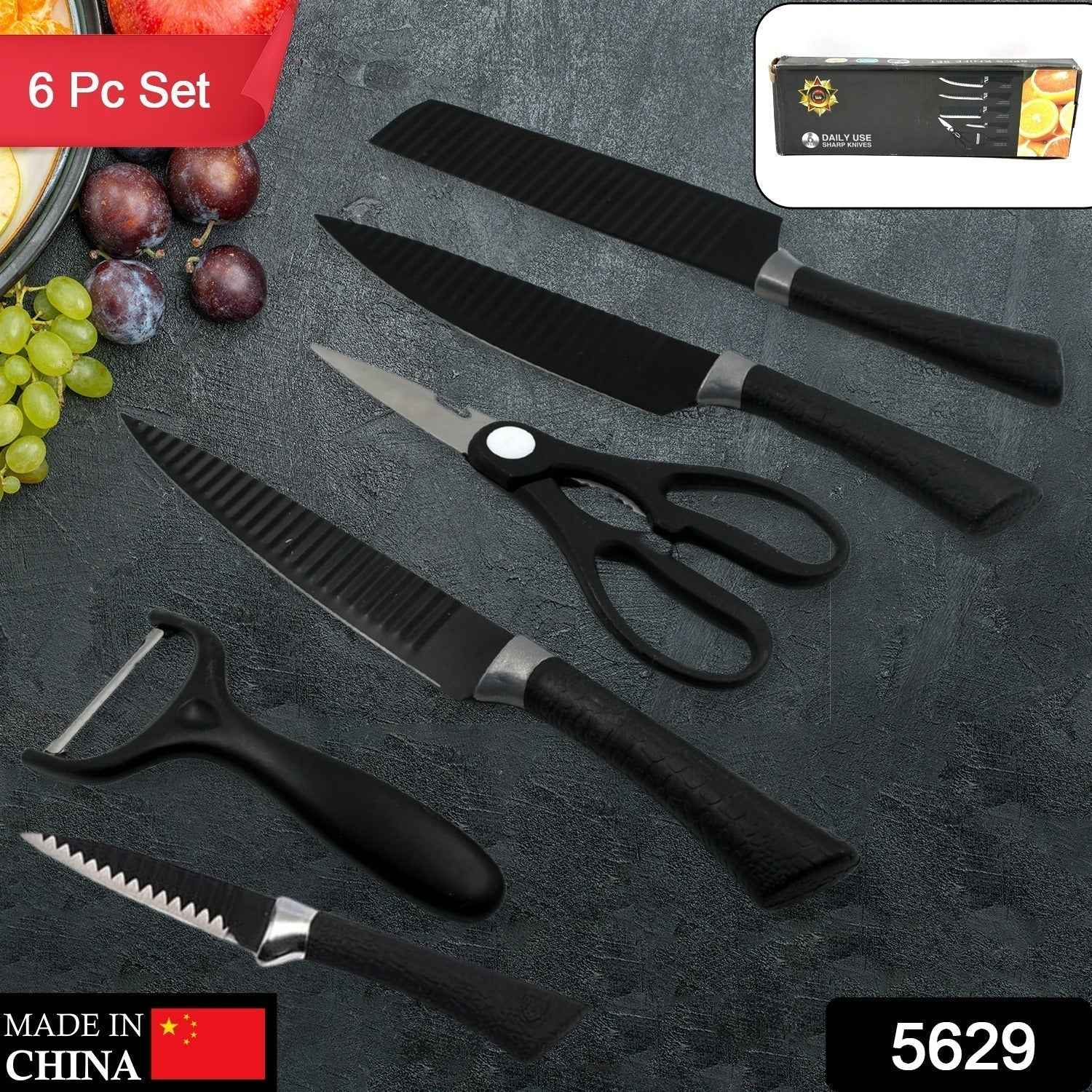 Kitchen Knife Set – 6-Pc Professional Steel | CookAura