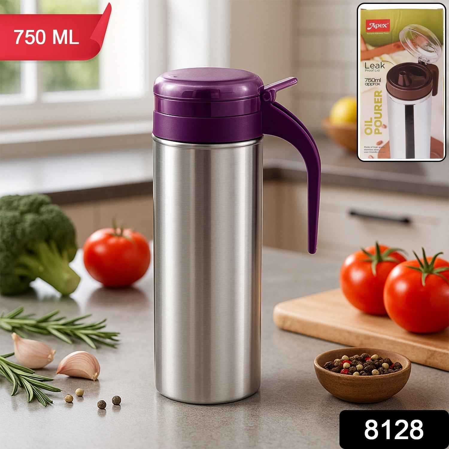 Stainless Steel Oil Pourer 750ml – Anti-Drip, Ergonomic Handle