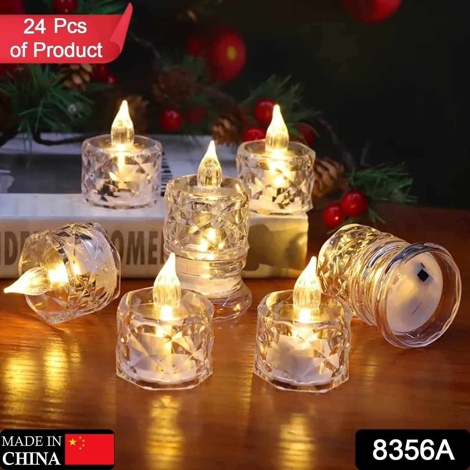 Flameless LED Tealight Candles – Decorative Acrylic | Giftoiza