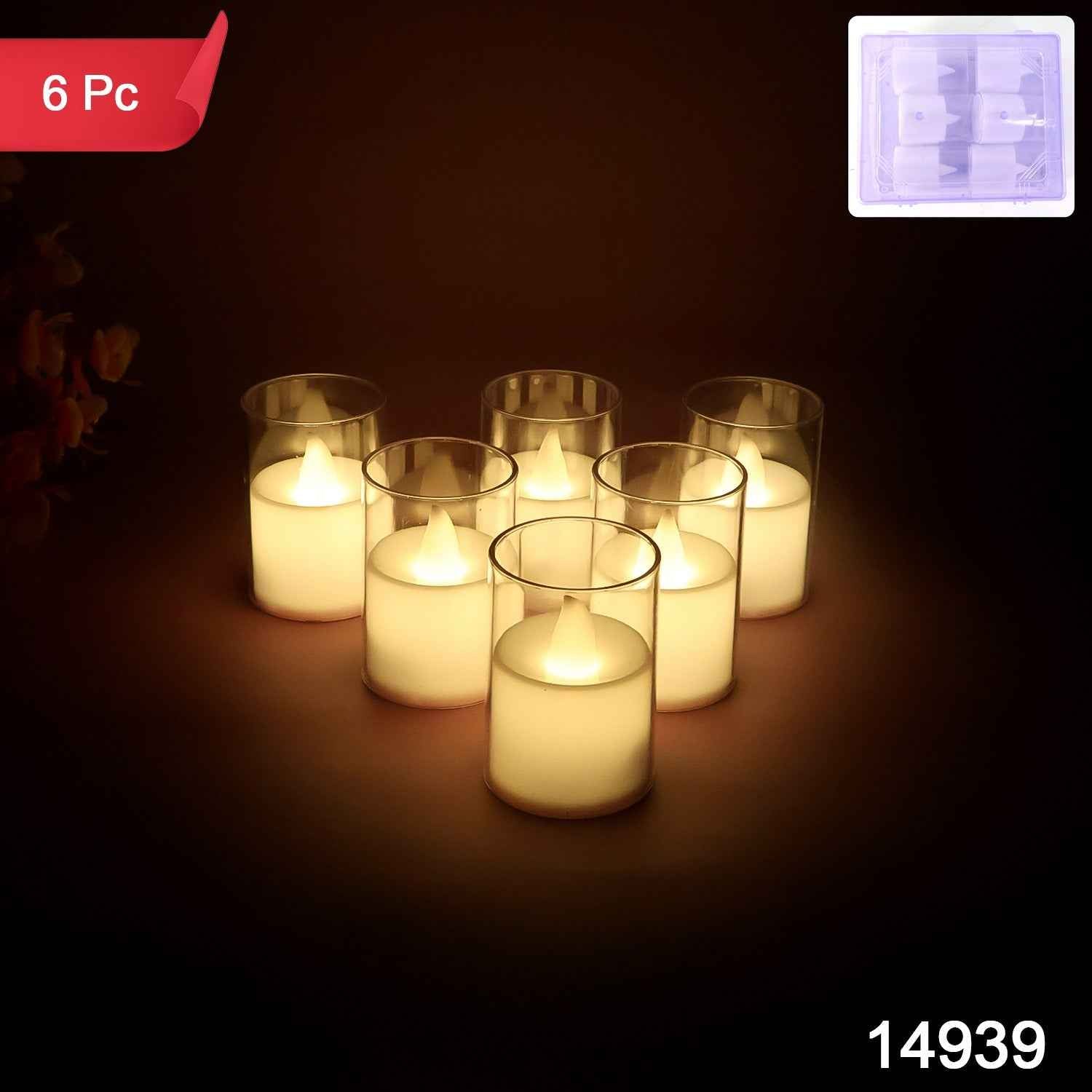 LED Votive Candles – Flameless, Safe & Smokeless Set of 6