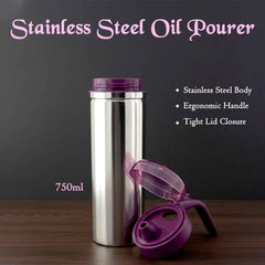 Stainless Steel Oil Pourer 750ml – Anti-Drip, Ergonomic Handle