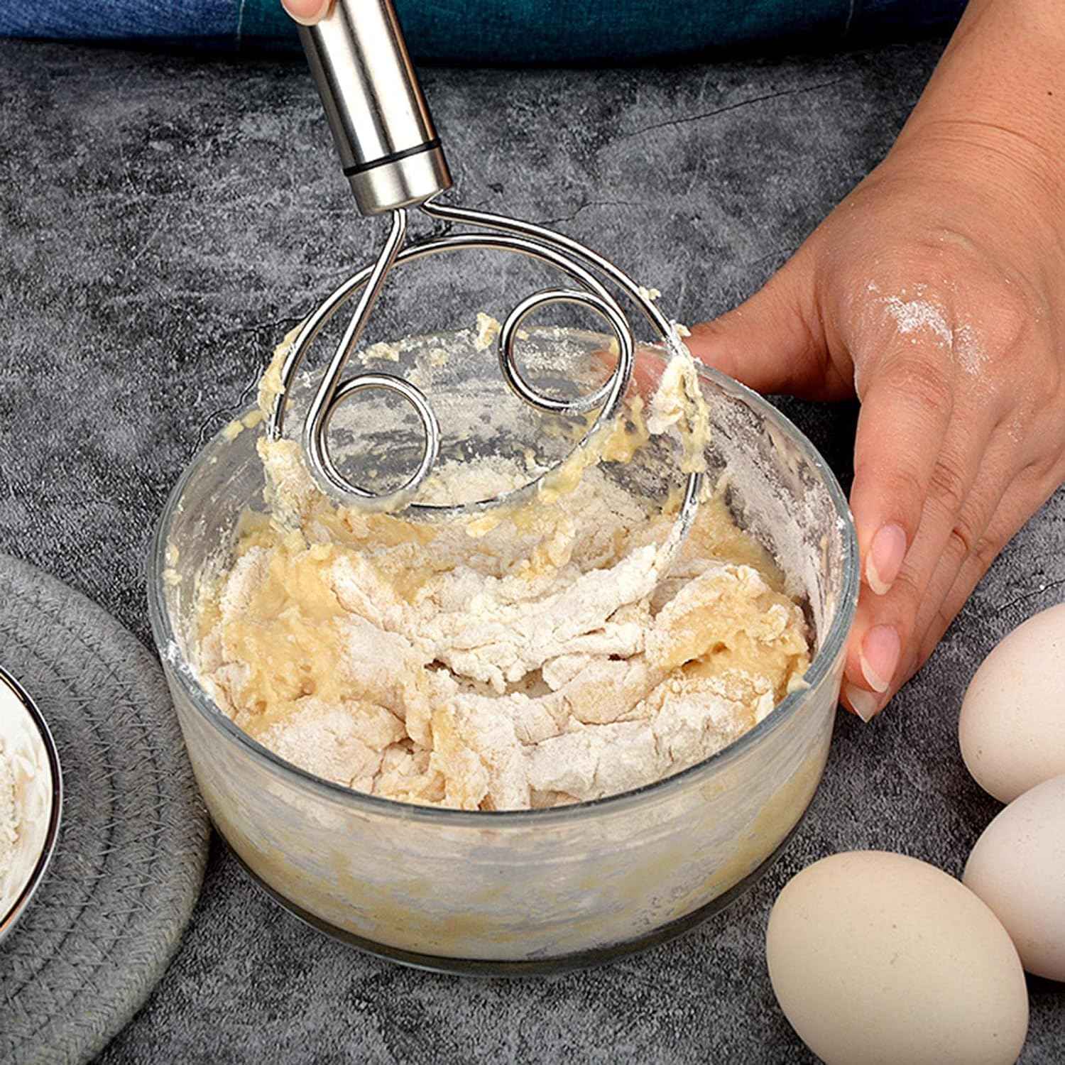 Dough Whisk – Premium Stainless Steel Hand Mixer for Baking | Quickslice
