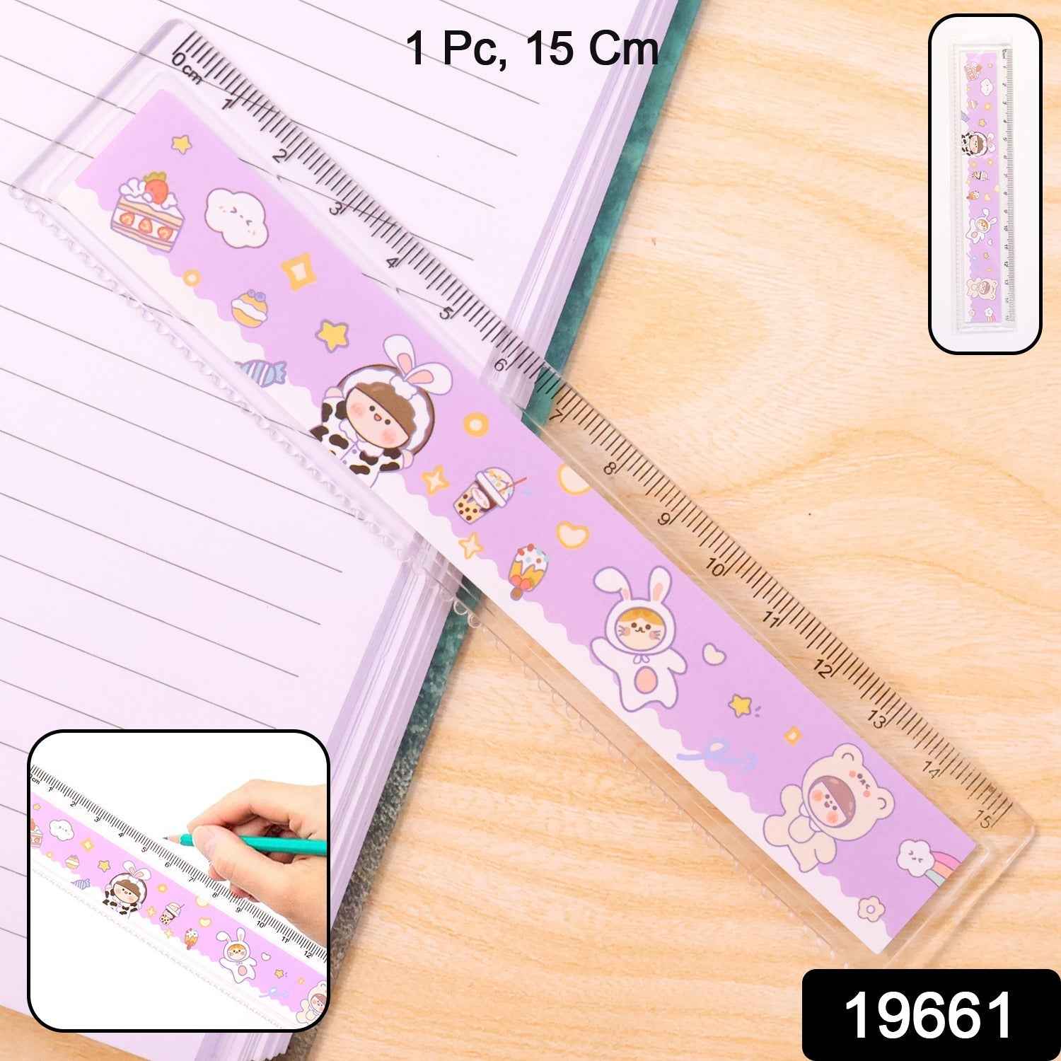 Kids Plastic Ruler – Durable Cartoon Design with Clear Markings
