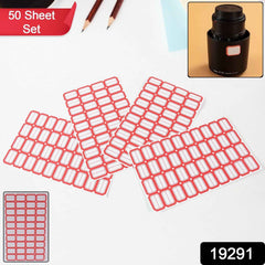 Red Border Label Stickers – Writable, Self-Adhesive 50 Sheets