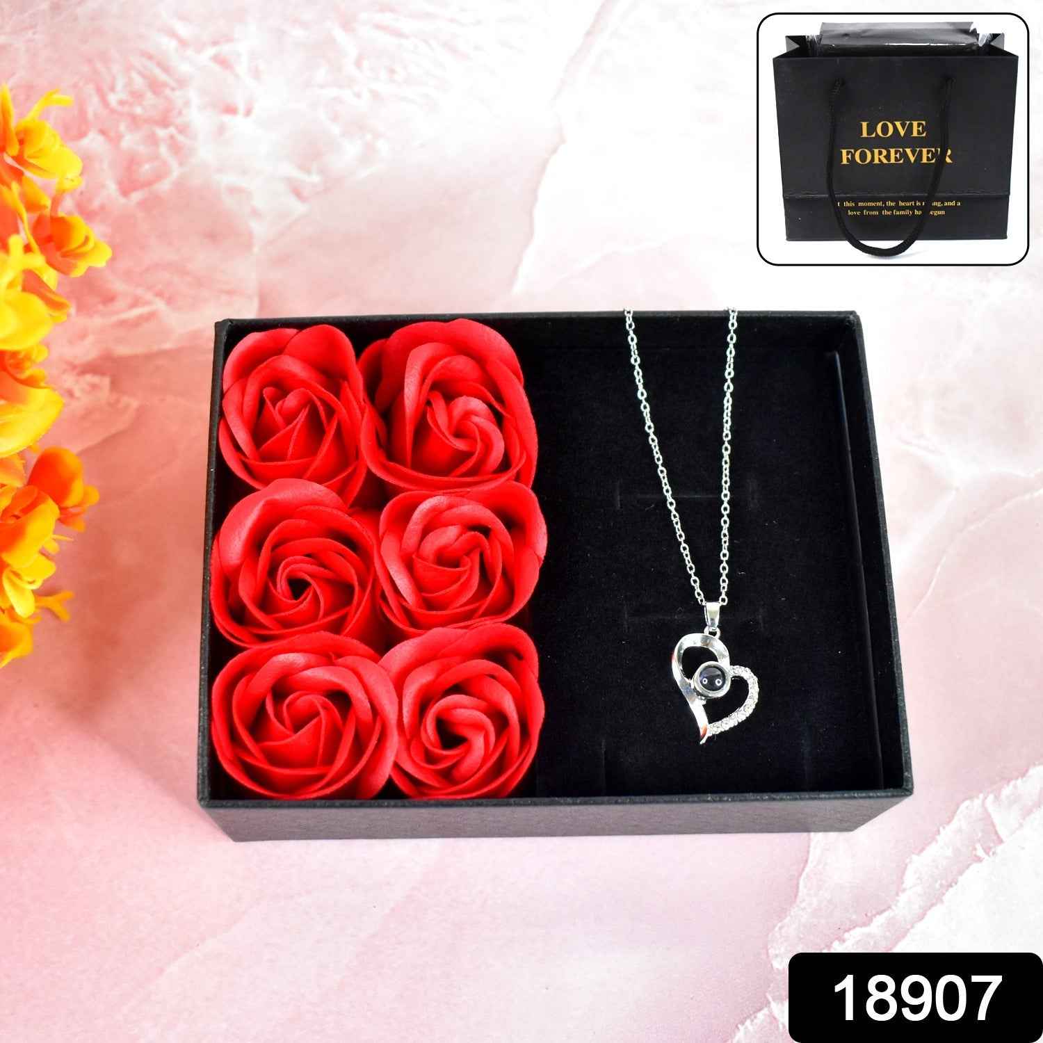 Eternal Rose Gift Box – Handmade with I Love You Necklace