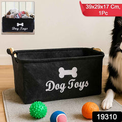 Pet Toy Storage Basket – Collapsible Felt Organizer for Dogs
