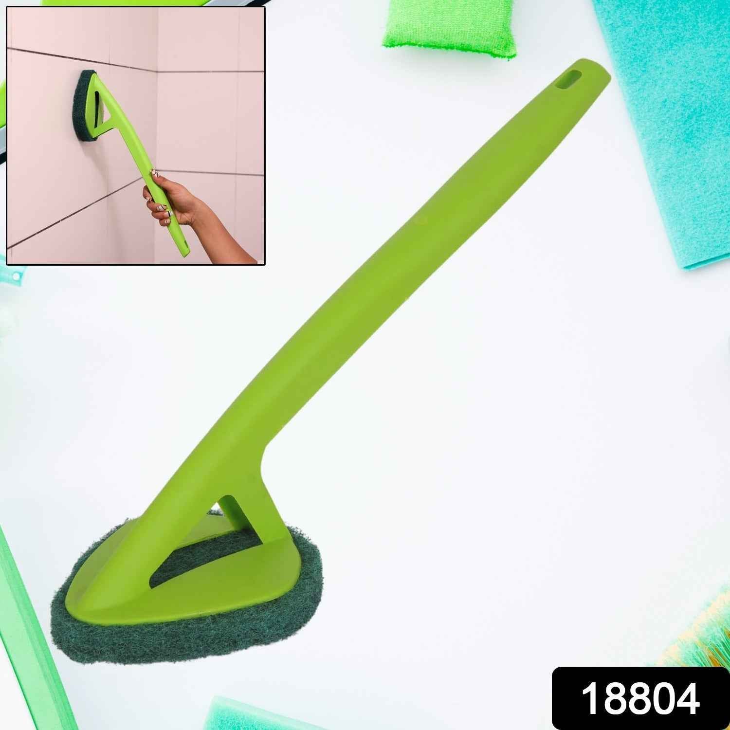 Long Handle Scrubber – Triangular Sponge Pad for Deep Cleaning | Pro Clean