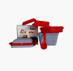 Airtight Lunch Box – 3 Compartment, Push Lock | Lunchie Bunchie