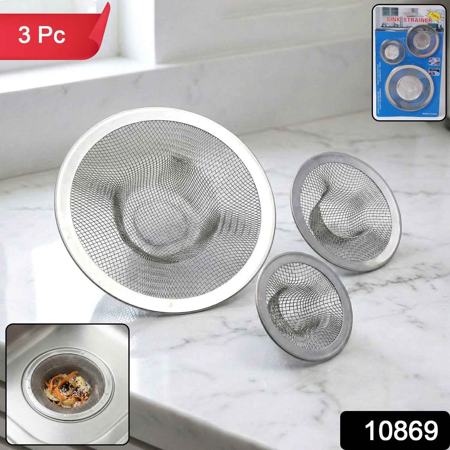 Stainless Steel Sink Drain Strainer Set – Prevents Clogs & Odors