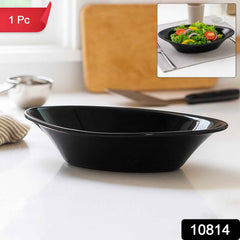 Black Plastic Marin Serving Bowl – Oval Deep and Durable