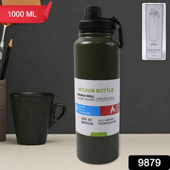 Close-up showing leak-proof cap of insulated stainless steel water bottle