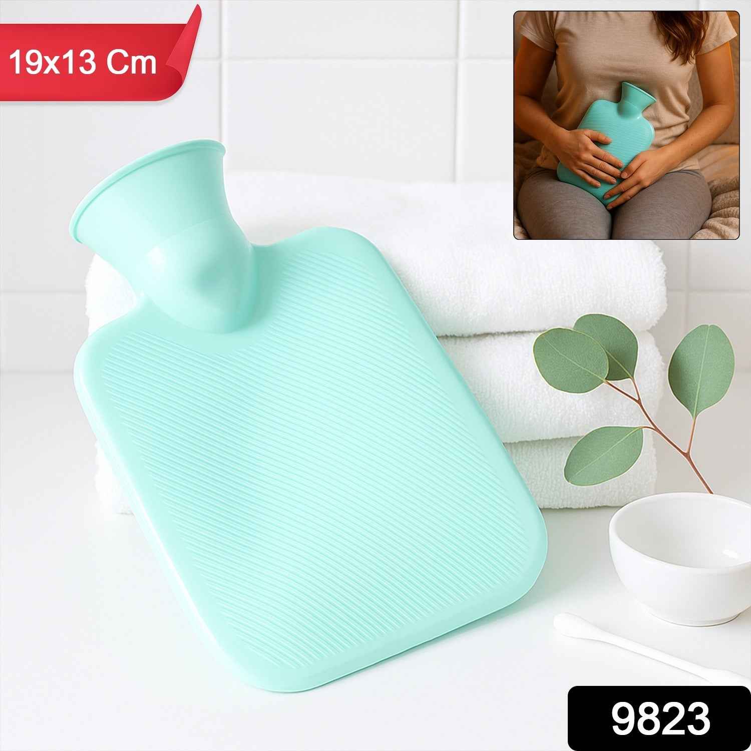 Rubber Hot Water Bag – Compact 19x13 cm Pain Relief