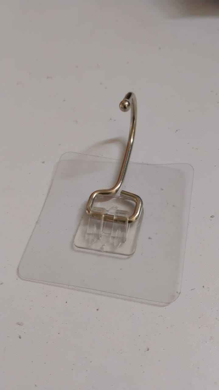 Transparent Stainless Steel Self Adhesive Wall Hook – Large, Heavy Duty | GlimmerHome