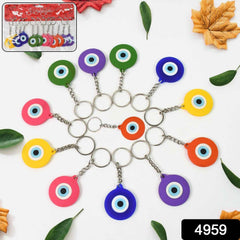 Evil Eye Keychain – 12 Pcs Mixed Color Silicone Set | Styleva