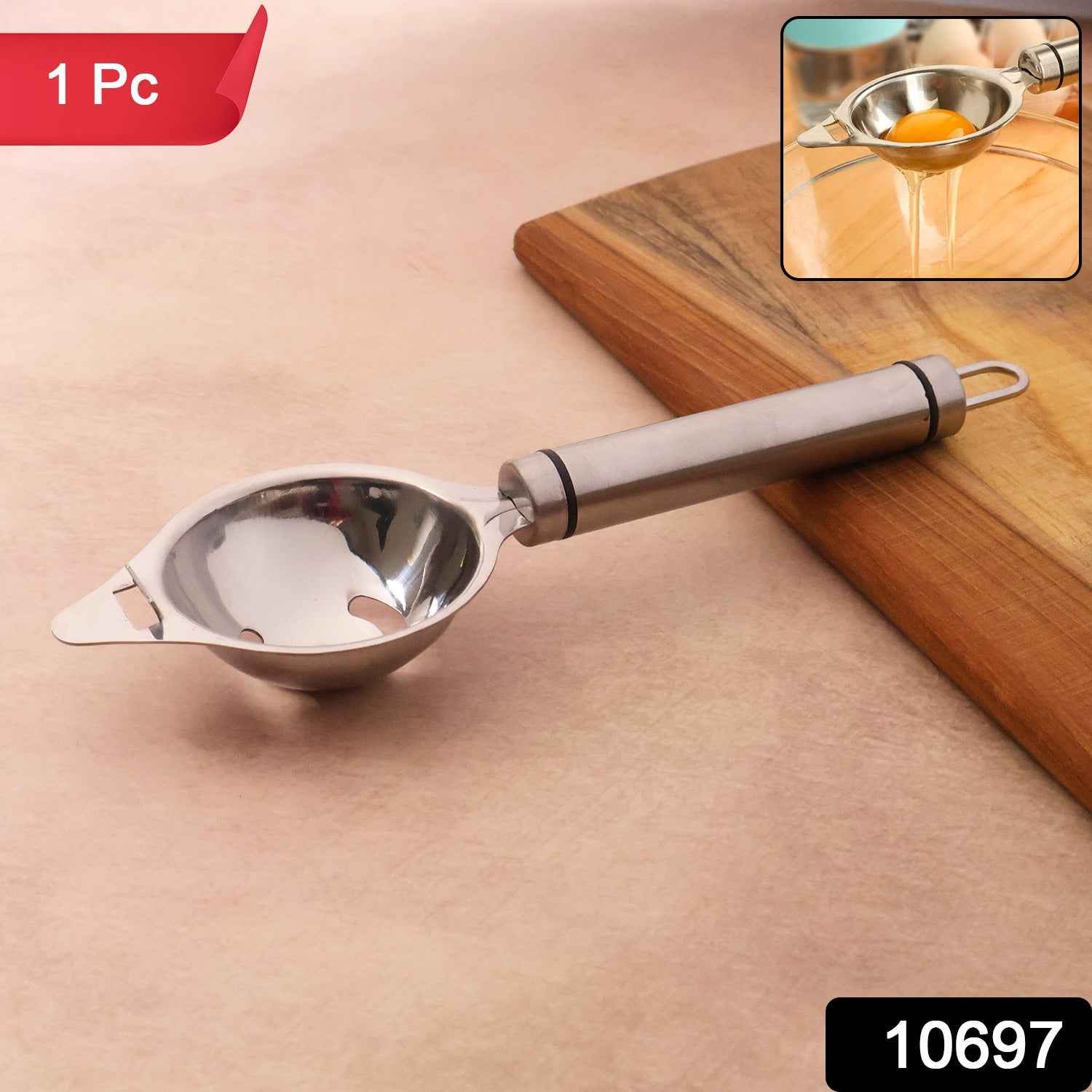 Stainless Steel Egg Separator – Durable Yolk & White Separator