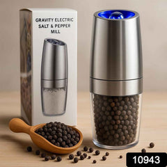 Automatic Gravity Salt and Pepper Grinder – Adjustable & LED Light