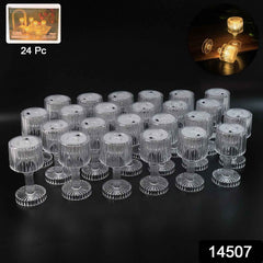 LED Crystal-Effect Table Lamps – Set of 24 Decorative Lights