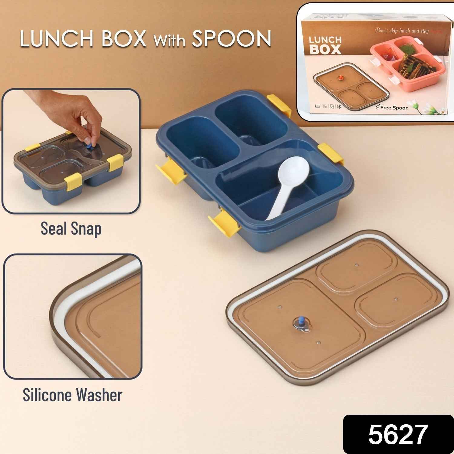 Kids Lunch Box – 3-Compartment, Leak-Proof Tiffin | Lunchie Bunchie