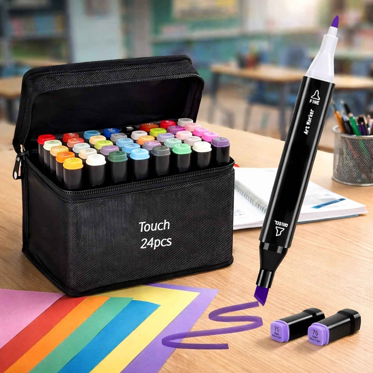 Sketch Marker Set – Vibrant dual-tip markers for artists