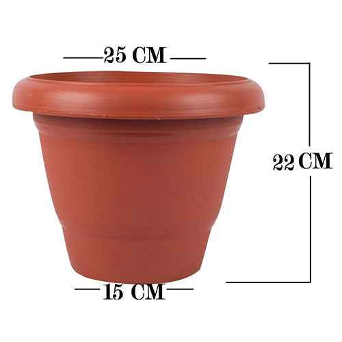 Heavy Plastic Planter Pot – Durable Brown Gamla | Indo Glow