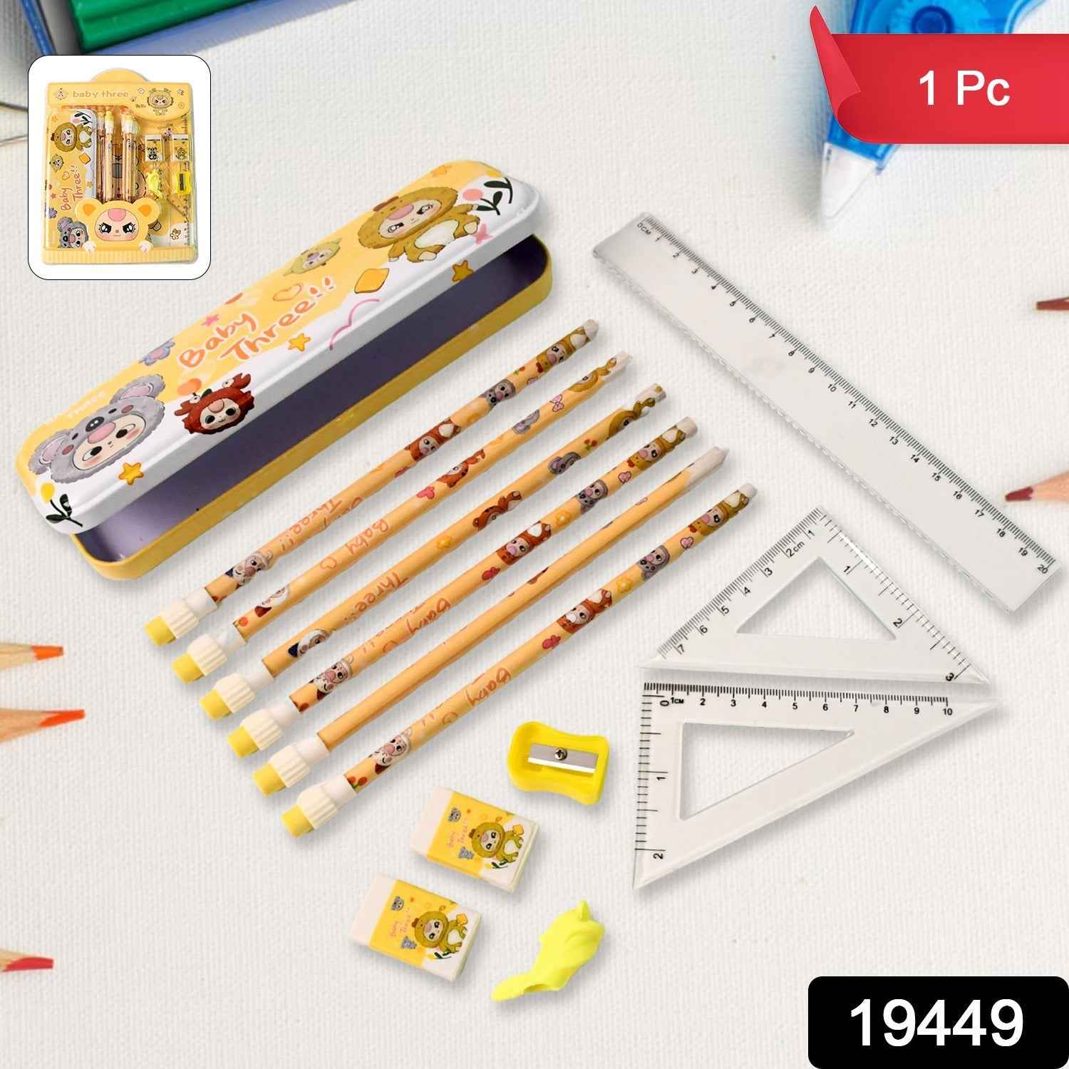 Kids Stationery Kit – 14-Piece Cartoon School Supplies Set