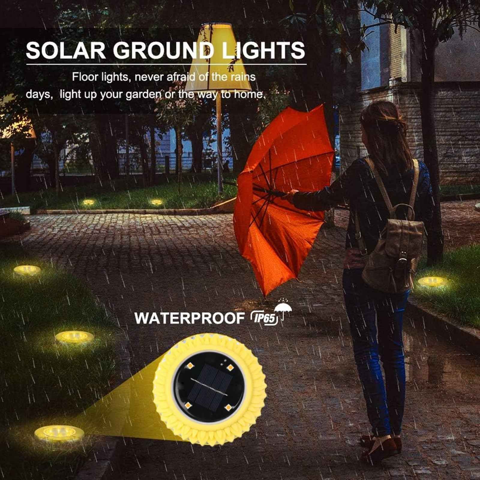 Solar Ground Lights Ð Waterproof LED Pathway Illumination