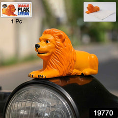 Lion Car Dashboard Toy – Majestic Orange-Gold Ornament with Adhesive Base