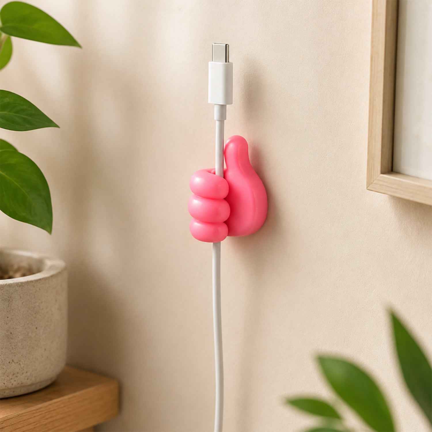 Cable Wire Holder Ð Cute Thumbs-Up Self-Adhesive Design for Easy Organising