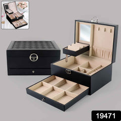 Jewellery Organizer Box – Multi-Layer Velvet Storage with Lock