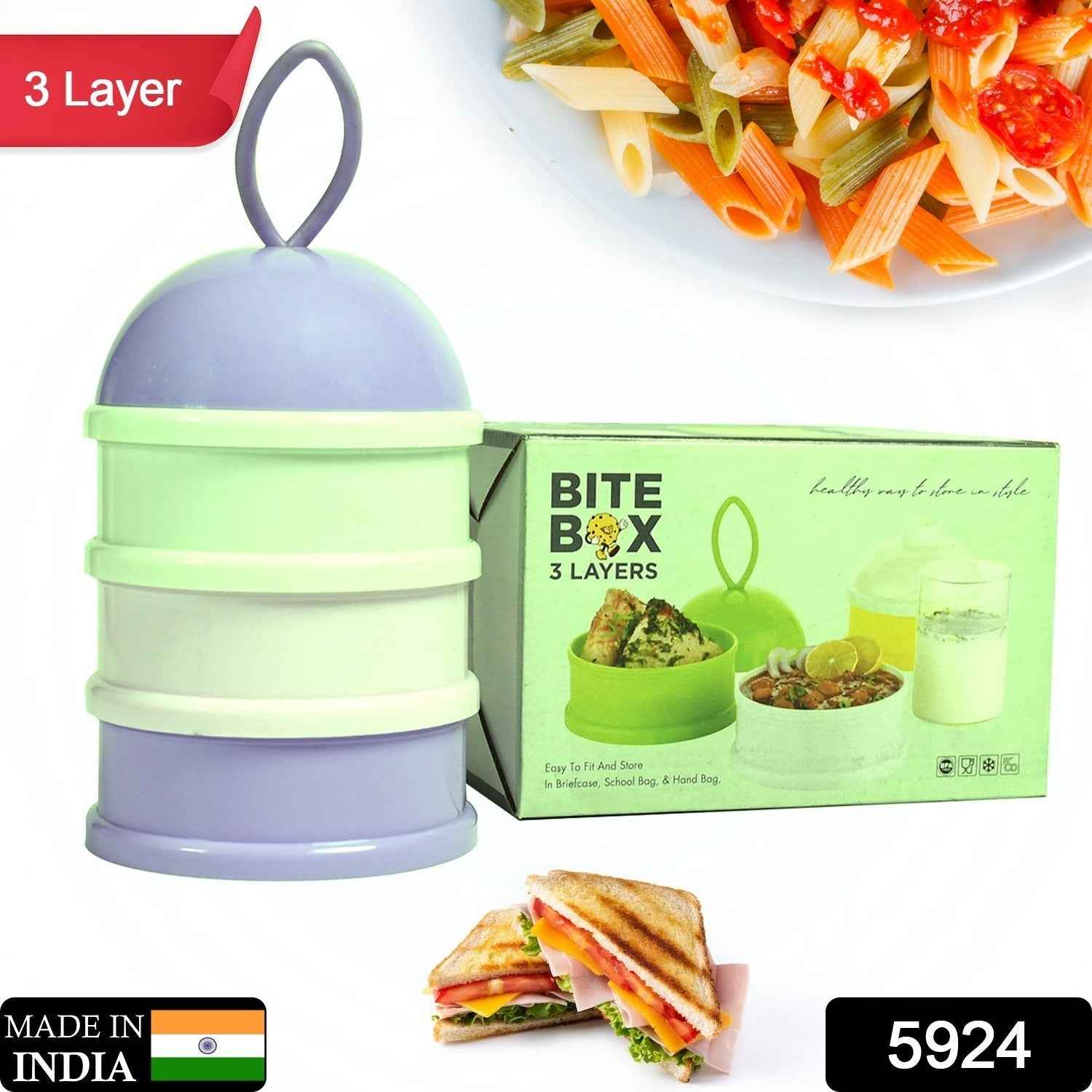 Baby Food Storage Box – 3-Layer Portable | Mini Bubbles