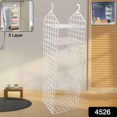 Folding Clothes Hanger – 5-Layer Space Saver Rack | Organivo