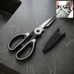 Multi-purpose 3 in 1 kitchen scissors with steel blades