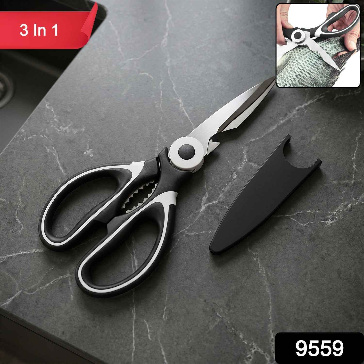 3 in 1 Kitchen Scissors Ð Sharp & Versatile for Home & Kitchen