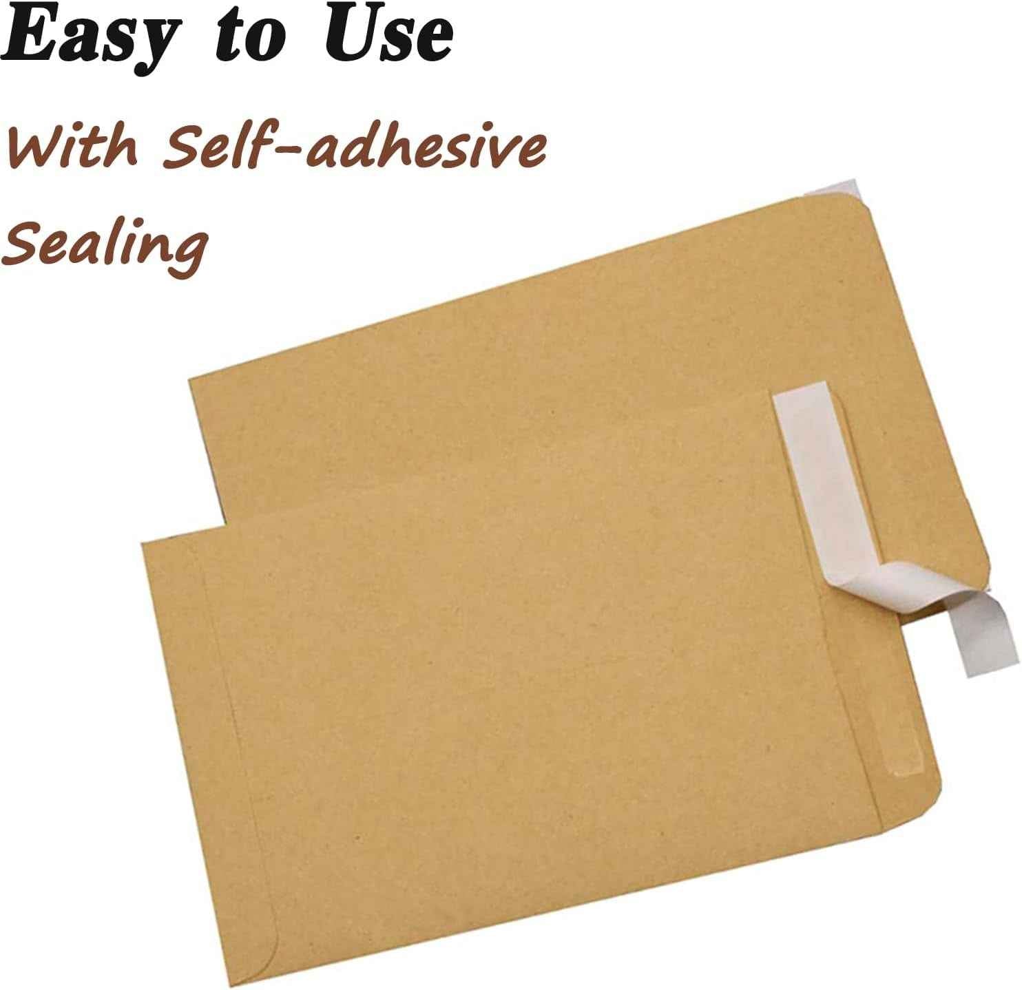 Brown Kraft Envelopes – Self-Seal for Invitations & Office | Craftily