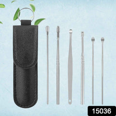 Close-up of the different reusable ear cleaning tools, including spiral and curette designs.